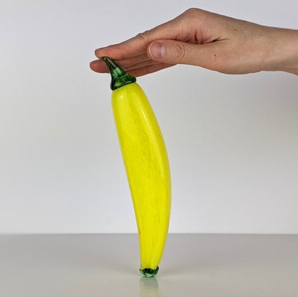 Vintage Murano Style Blown Large Yellow Zucchini